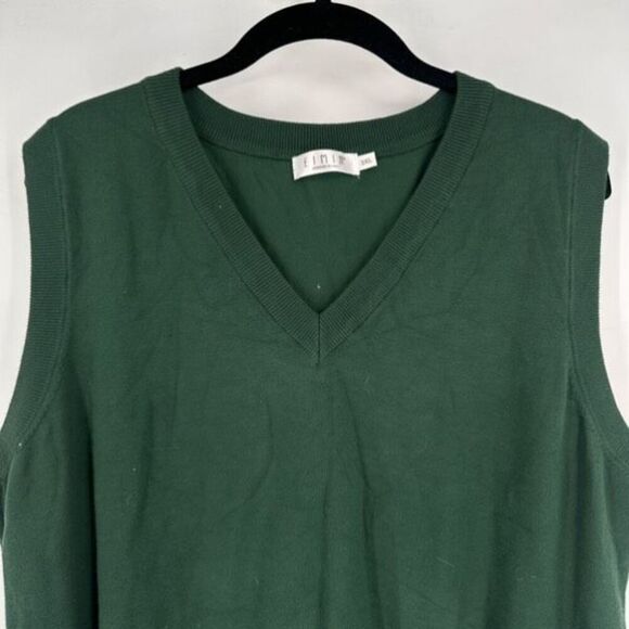 Eimin Women’s Forest Green Stretch V Neck Swester Vest Size 3XL Preppy‎ Oxford - Picture 4 of 8